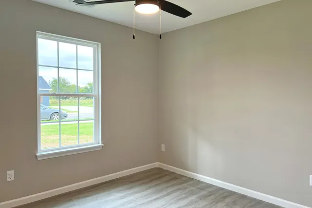 an empty room with a window