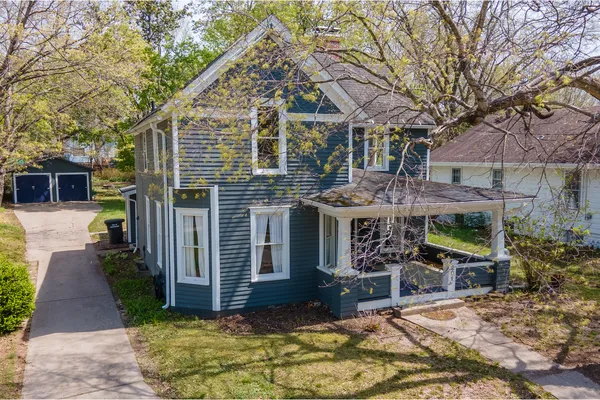 a view of a house with a patio