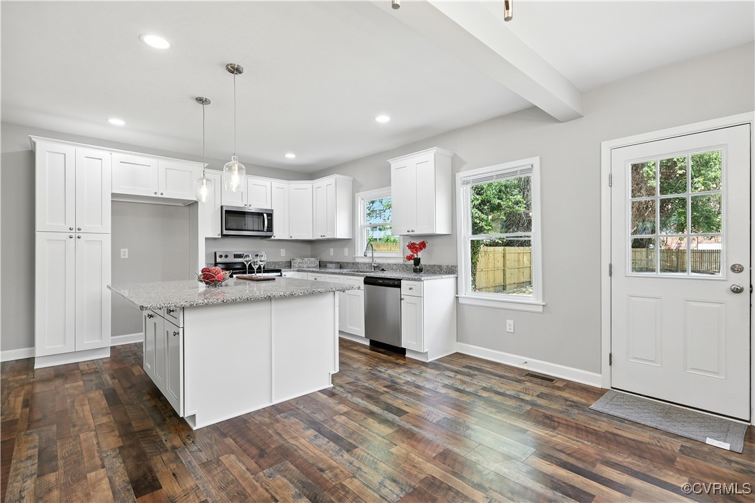 1409 Decatur Street Richmond, VA 23224 - Photo 18 of 33 Kitchen featuring dark wood-style flooring, applia