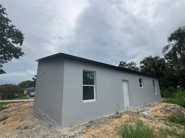 a backyard of a house