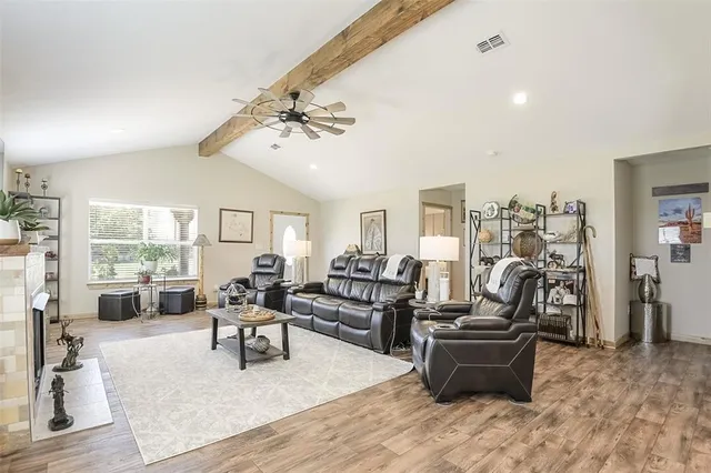 a living room with furniture