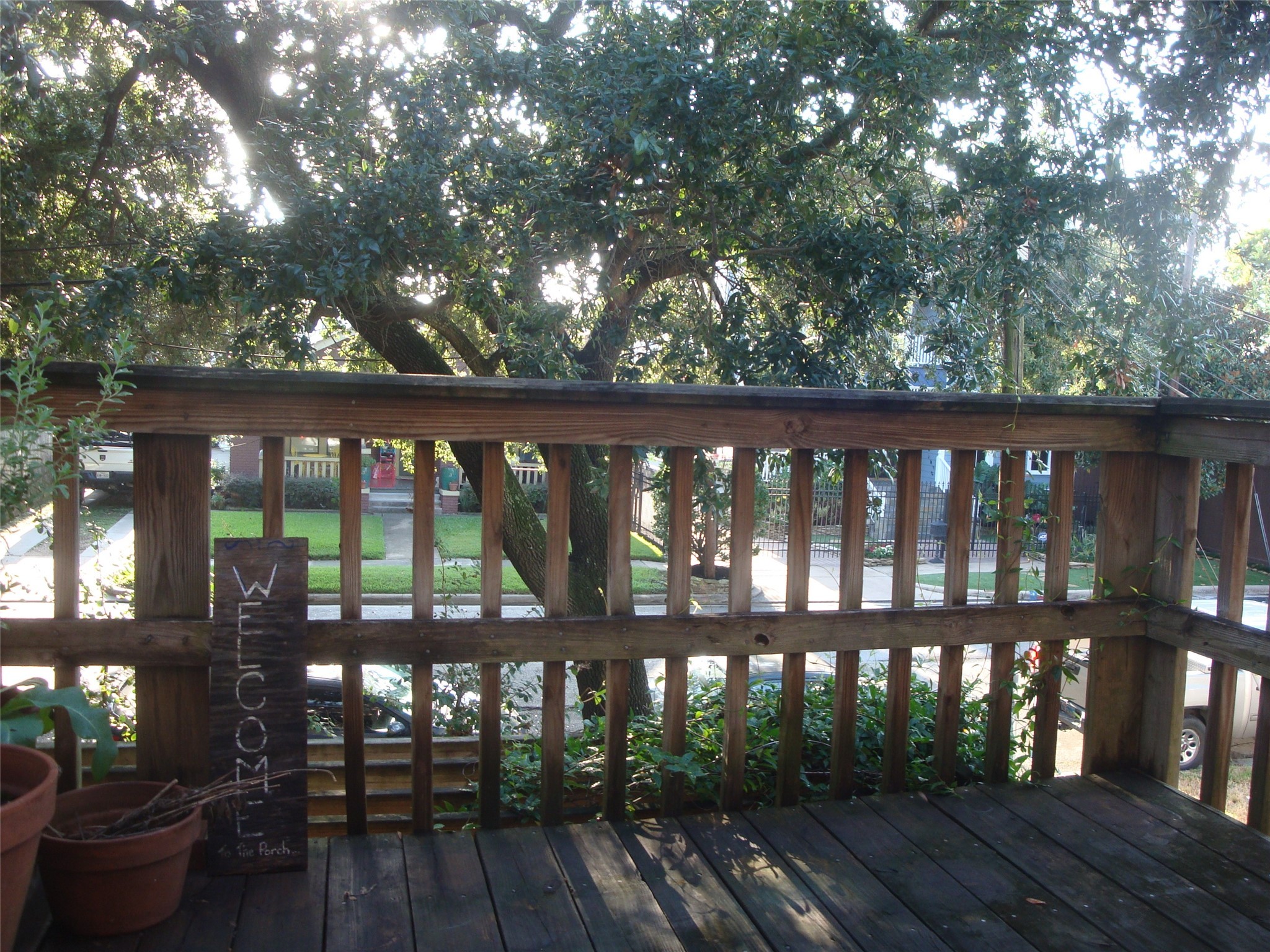 Great front balcony.