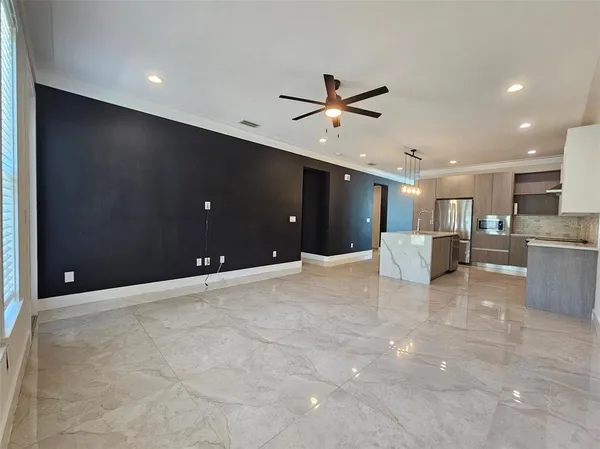 a view of a kitchen with a sink