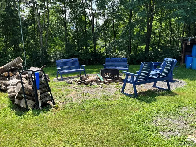 a view of a lounge chair in the garden
