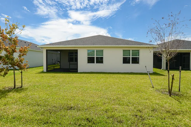 a view of a lake from a yard