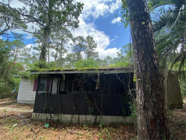 a backyard of a house
