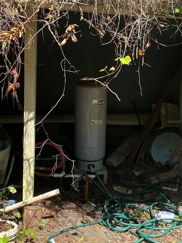 a close view of water heater room
