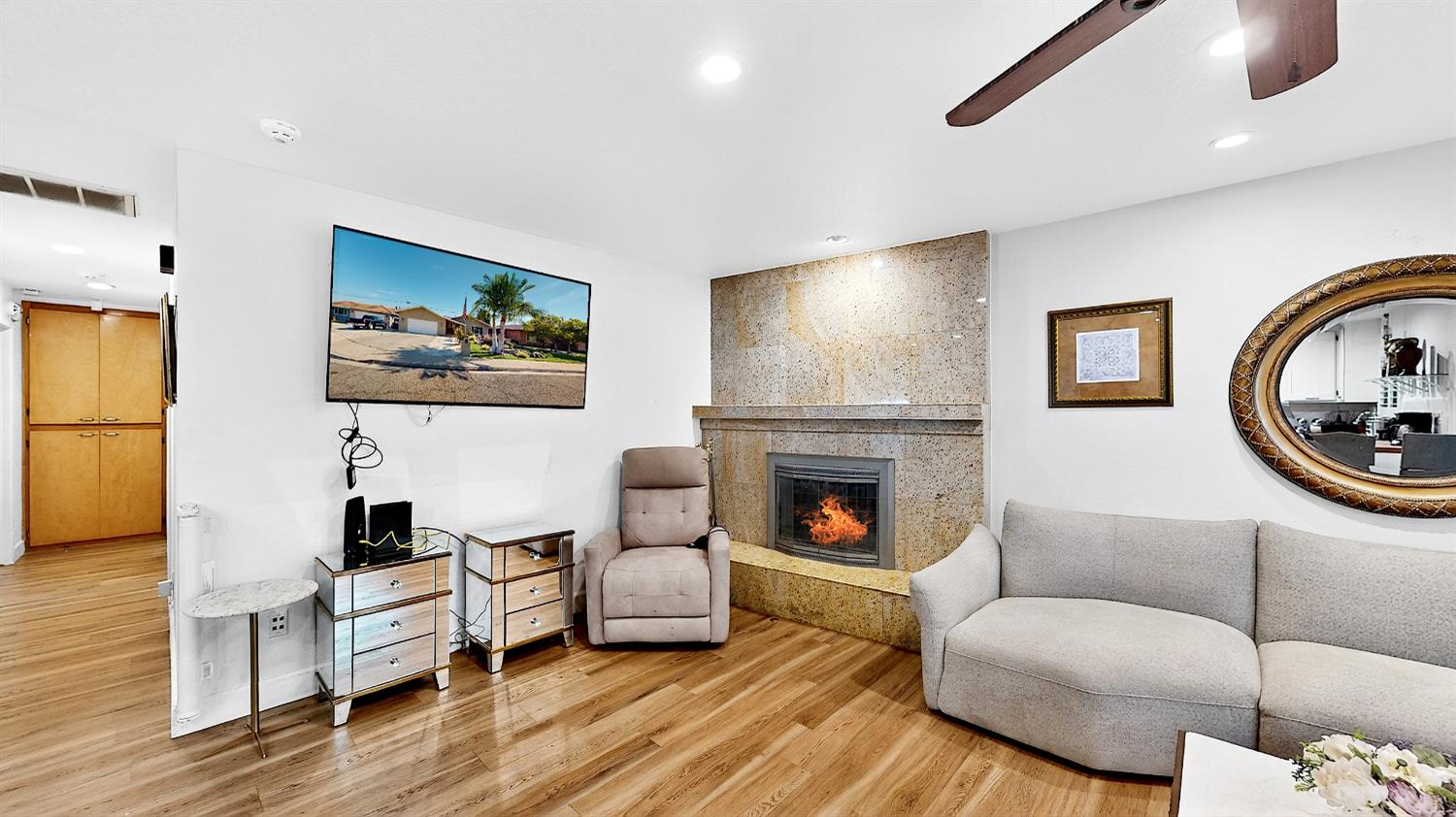 2720 Brooks Court Turlock, CA 95382 - Photo 9 of 50 a living room with furniture and a fireplace