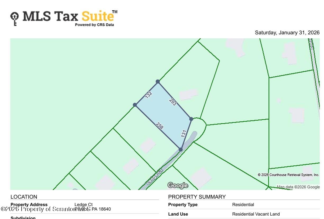 Ledge Court Pittston, PA 18640 - Photo 2 of 5 Tax Map