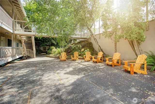 a view of outdoor space with seating area