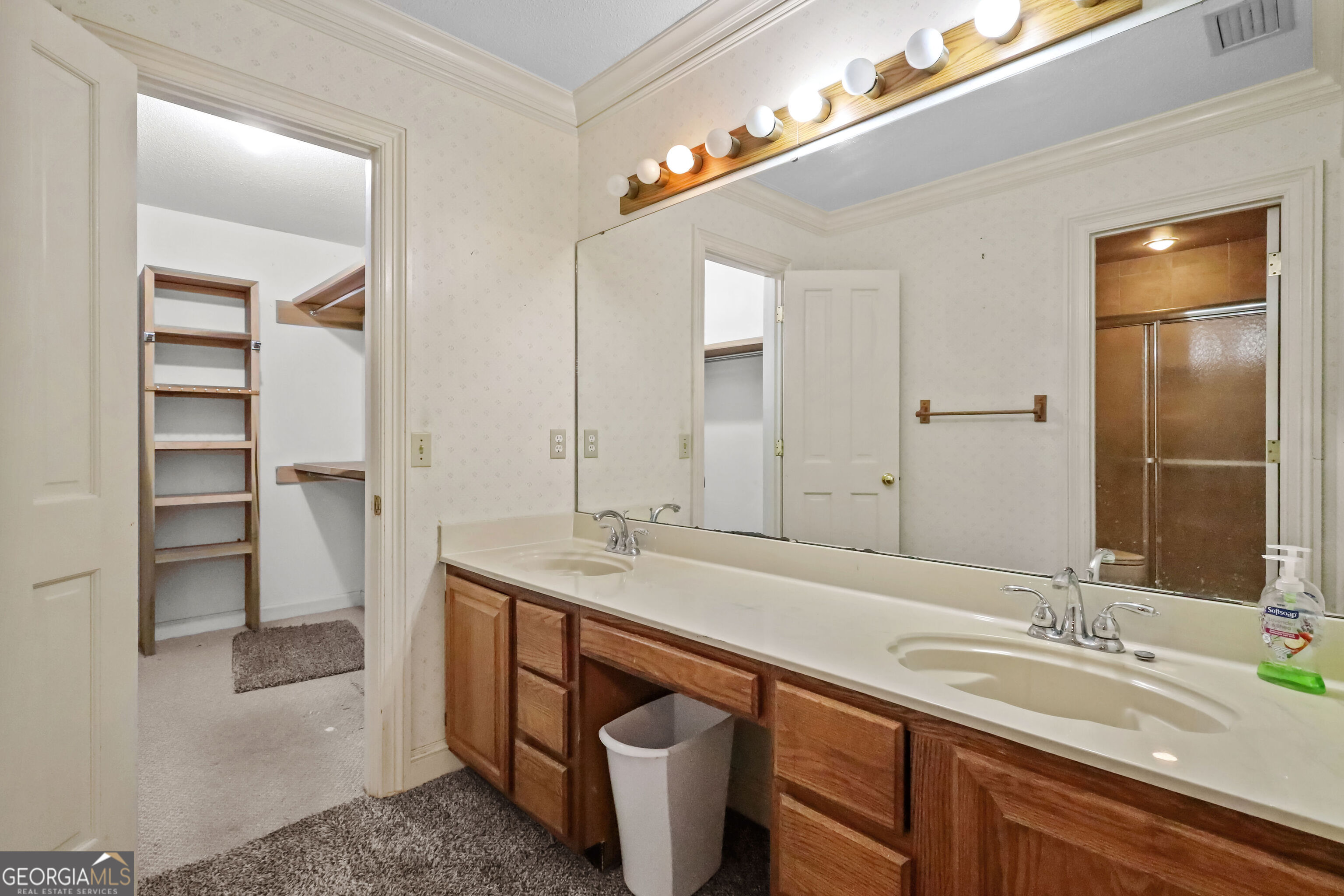 103 Cartwright Circle Brunswick, GA 31525 - Photo 29 of 54 a bathroom with a double vanity sink and a mirror
