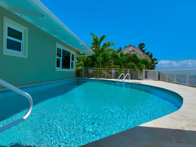a view of swimming pool with a yard