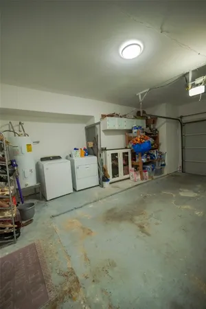 a car parked in a garage