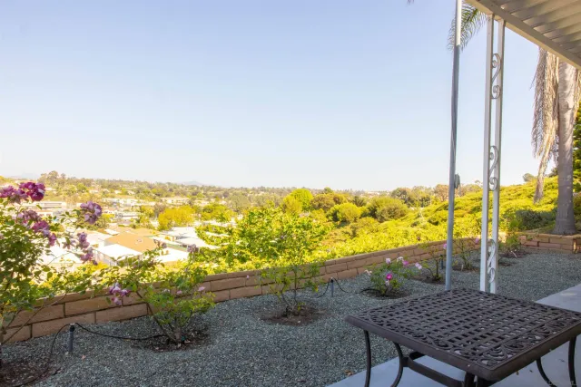 a view of an outdoor space with seating area