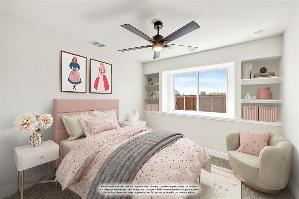 11916 Serval Street Godley, TX 76044 - Photo 22 of 35 a bedroom with a bed and a couch