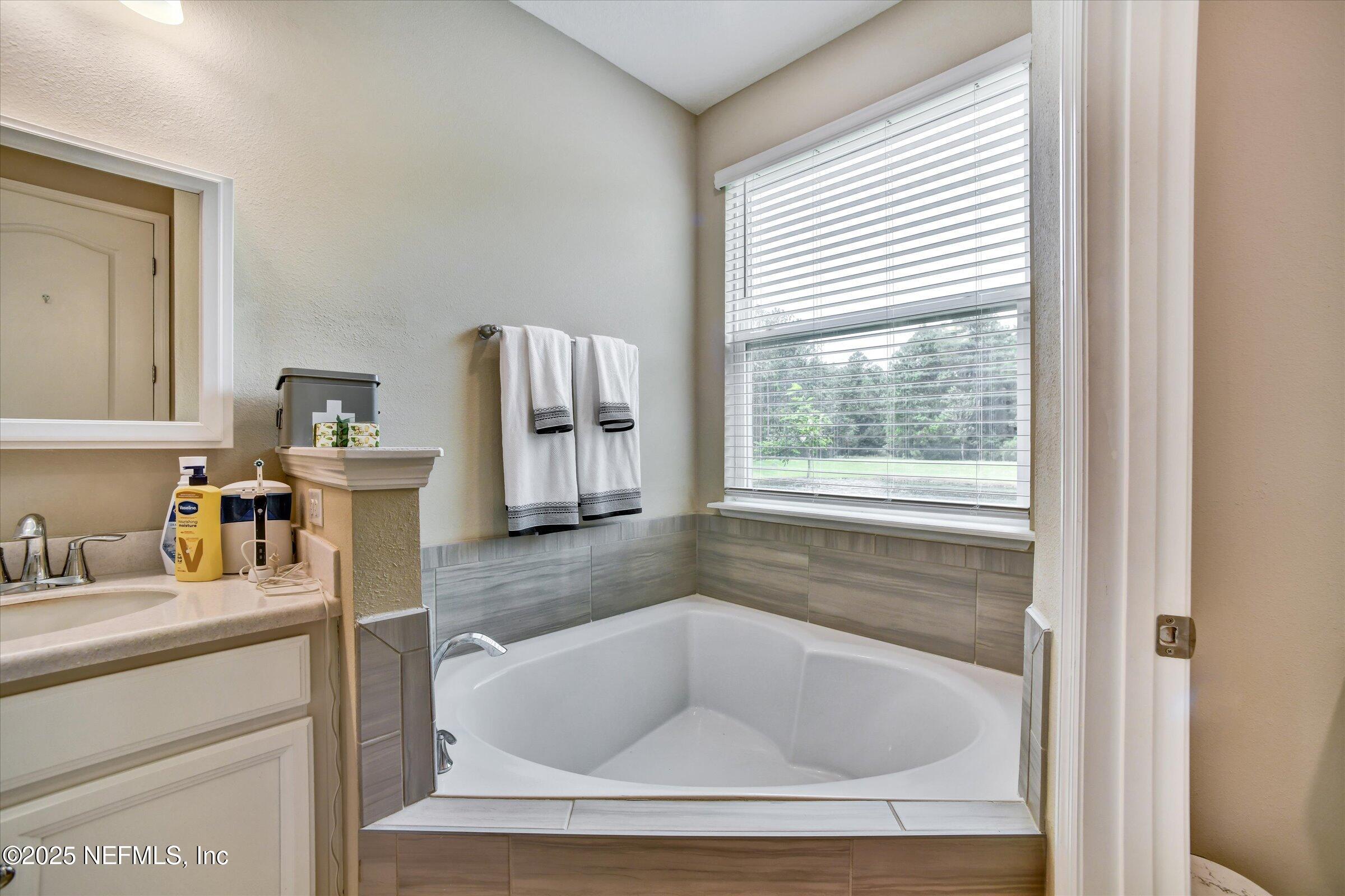 166 Oleta Way St. Augustine, FL 32095 - Photo 17 of 29 a bathroom with a bathtub and a sink