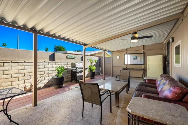 a outdoor space with patio furniture