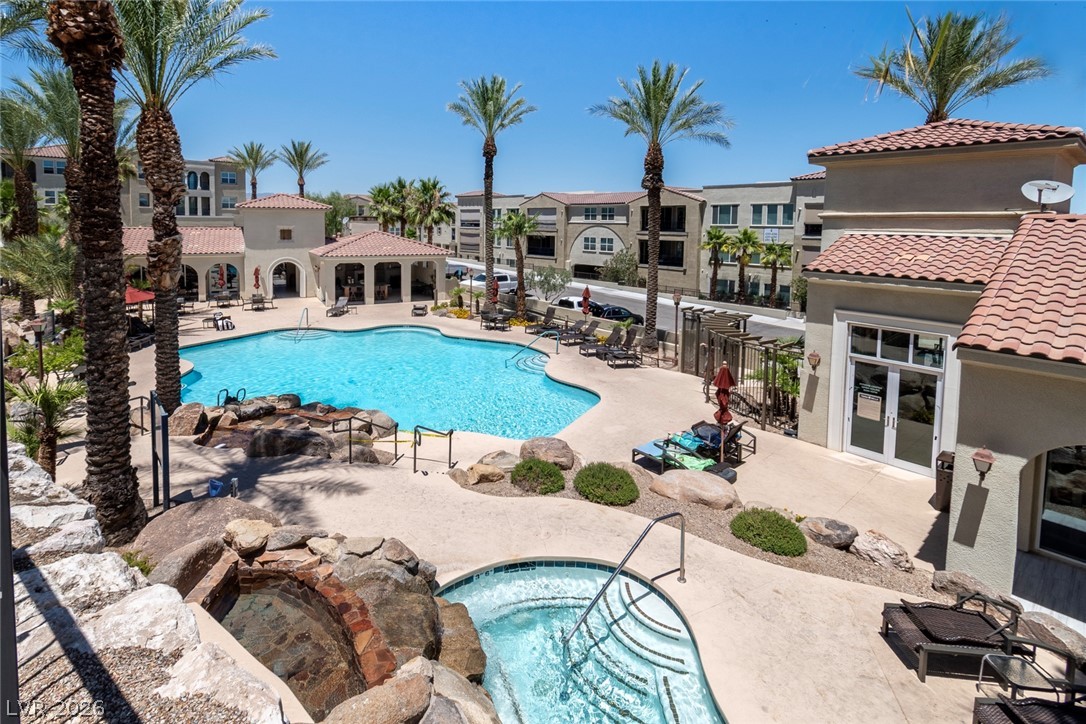 2555 Hampton Road, Unit 6308 Henderson, NV 89052 - Photo 28 of 30 Terra Bella pool and spa with inviting lounging space is a popular gathering space.