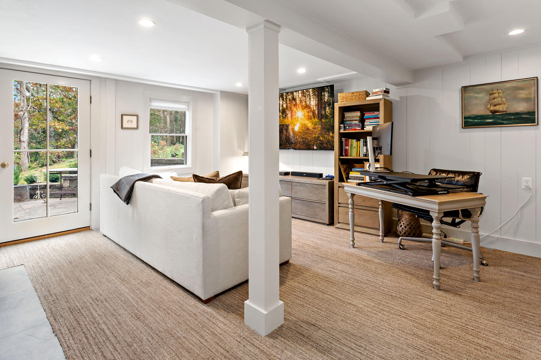 18 Evsun Drive Sandwich, MA 02563 - Photo 26 of 39 a living room with furniture and a flat screen tv