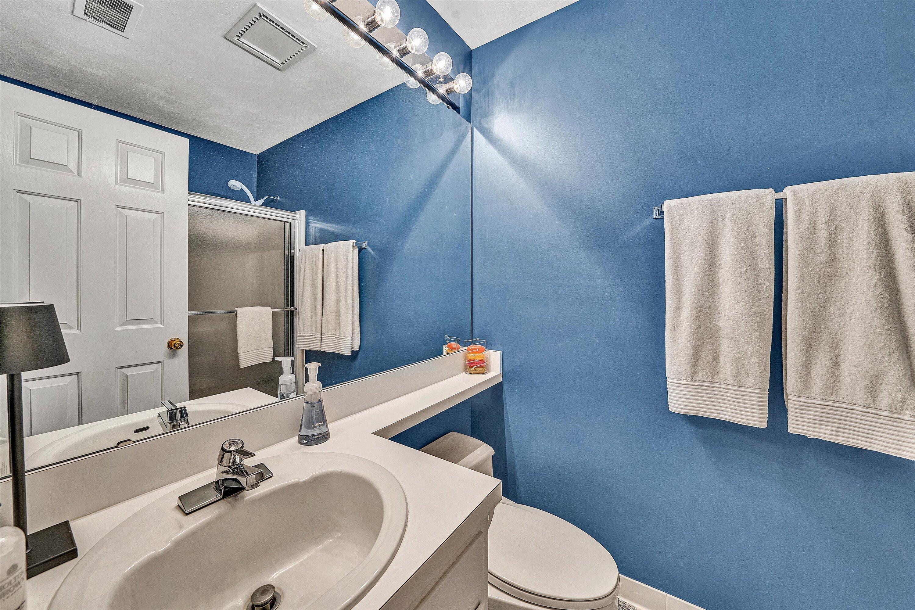 410 Marina Bay Drive, Unit 102 Penhook, VA 24137 - Photo 19 of 38 a bathroom with a sink toilet and mirror