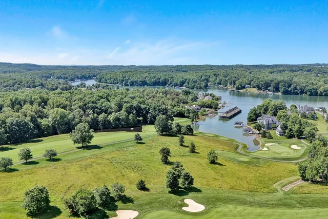 a view of a lake with a mountain
