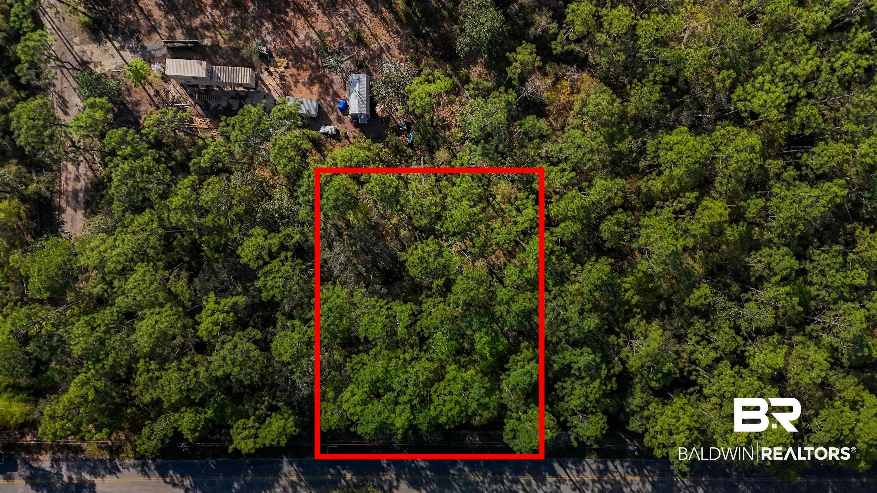 0 Cypress Street Elberta, AL 36530 - Photo 7 of 7 Aerial view of property's location featuring property parcel outlined