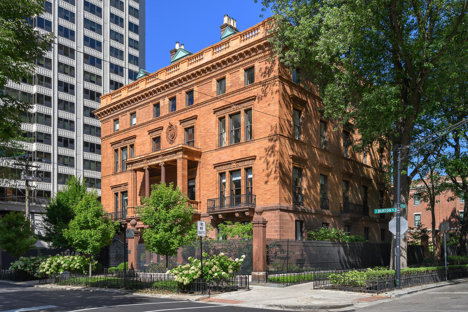 a front view of a building