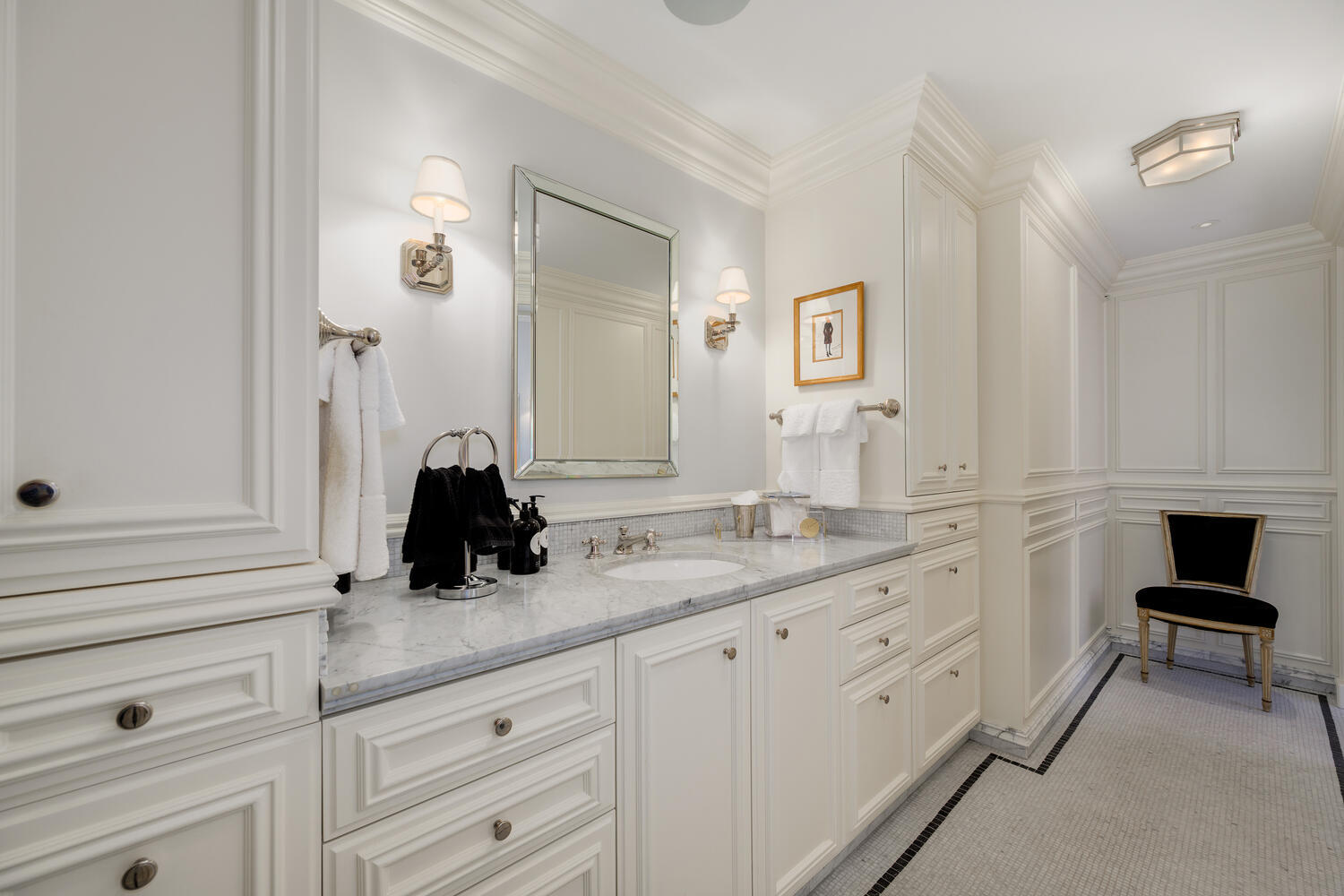 1500 North Astor Street, Unit 6 Chicago, IL 60610 - Photo 27 of 39 a spacious bathroom with double sink and a mirror
