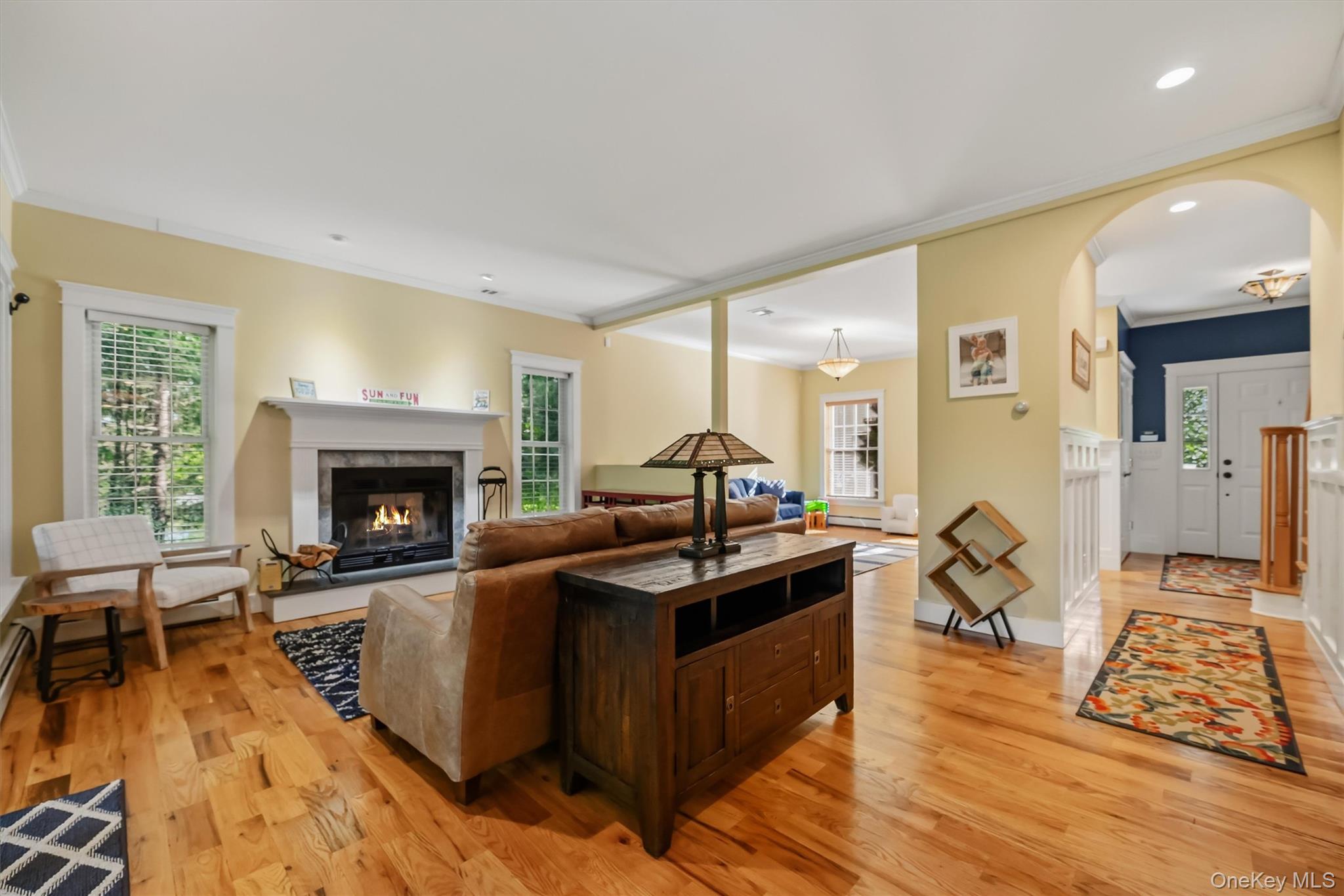 9 Short Road New Windsor, NY 12553 - Photo 12 of 48 Wood-burning fireplace and recessed lighting create a warm, inviting space--perfect for cozy evenings or relaxing after a day on the lake.