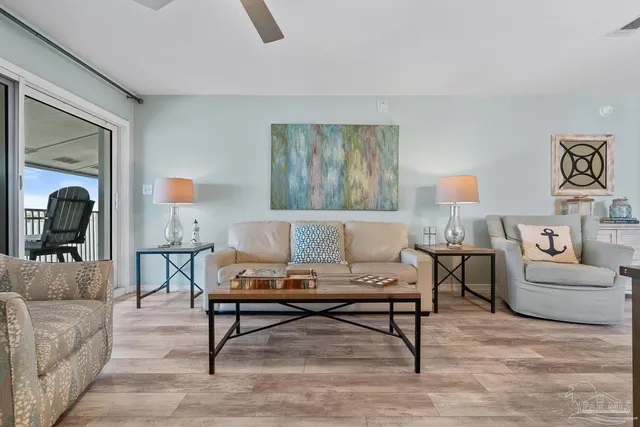 a living room with furniture and a couch