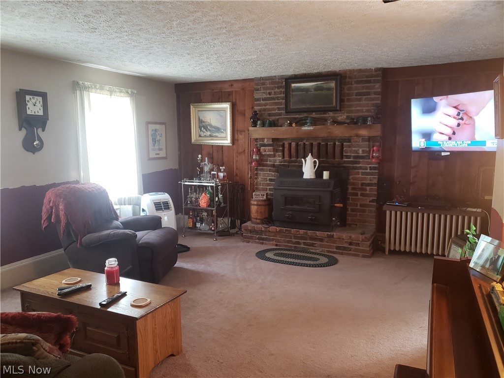 15766 Ravenna Road Newbury, OH 44065 - Photo 14 of 26 The attractive fireplace insert in the living room radiates heat