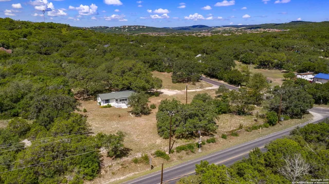 a view of a yard with a tree