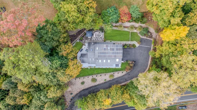 an aerial view of a house