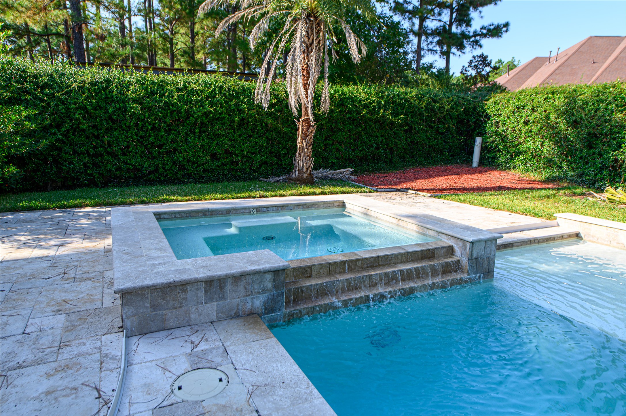 30 Freestone Stream Place Spring, TX 77389 - Photo 8 of 43 WATER FALL EFFECTS BACK INTO THE POOL