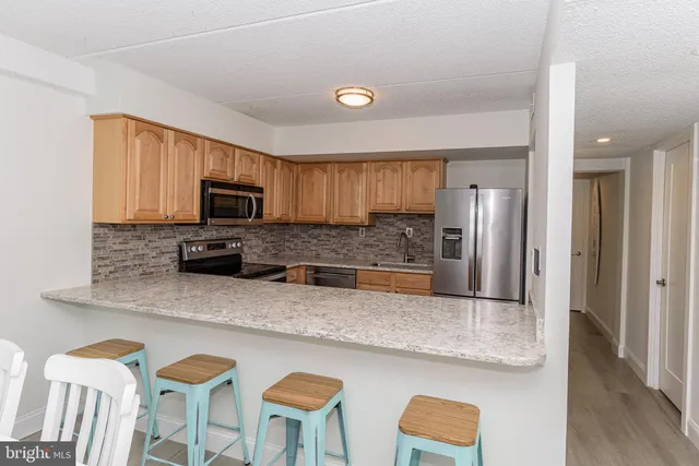 a view of a building with ocean view