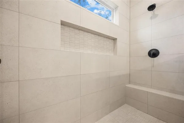 a bathroom with a shower