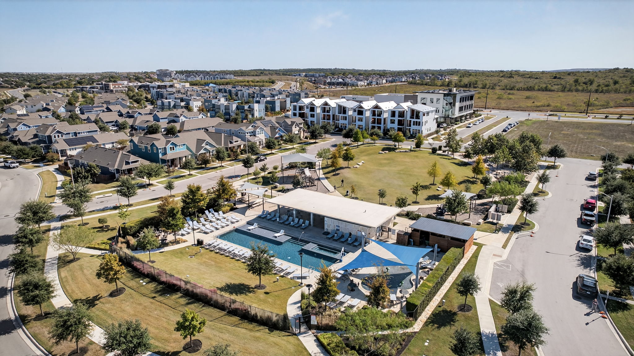 5902 Rotunda View Austin, TX 78747 - Photo 32 of 38 Aerial overview of property's location featuring a pool