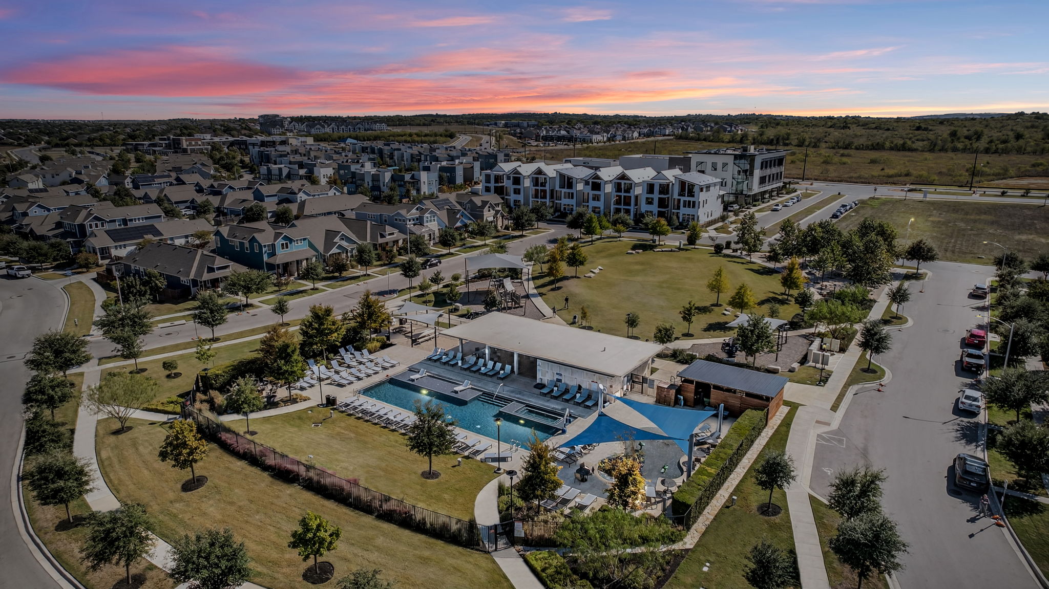 5902 Rotunda View Austin, TX 78747 - Photo 38 of 38 Aerial view at dusk of view of pool