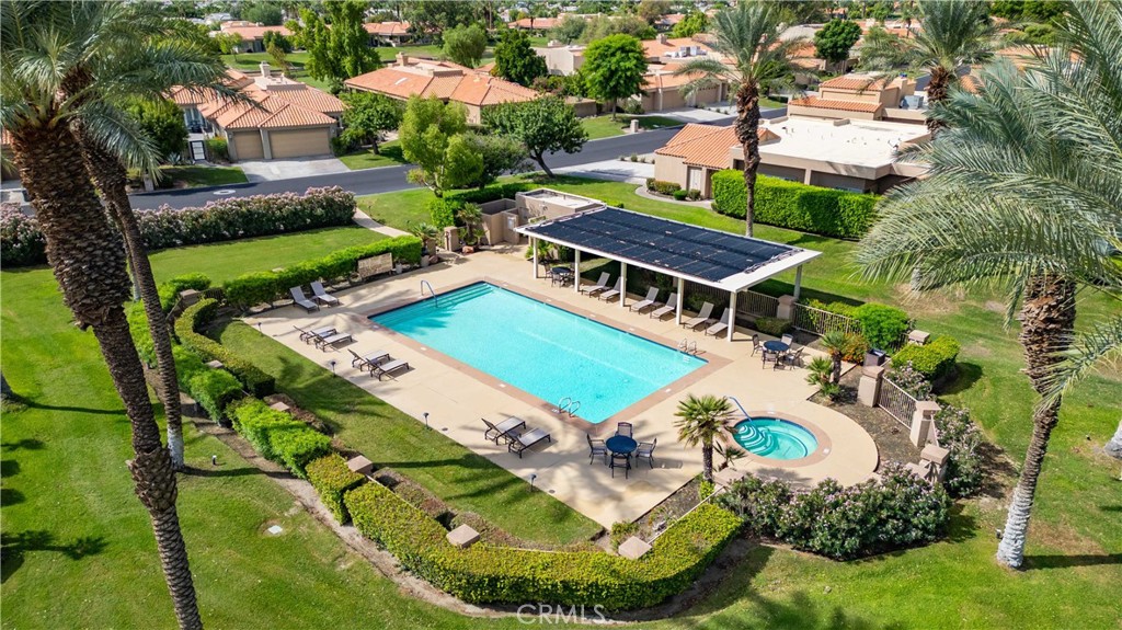 22 Oak Tree Drive Rancho Mirage, CA 92270 - Photo 22 of 25 an aerial view of a house with a swimming pool