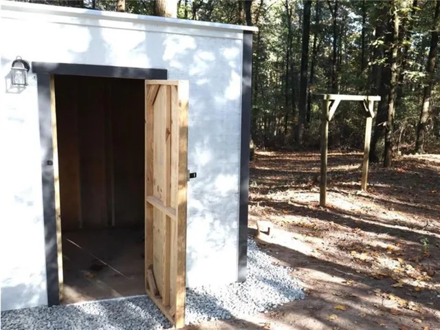 a view of a door and a window