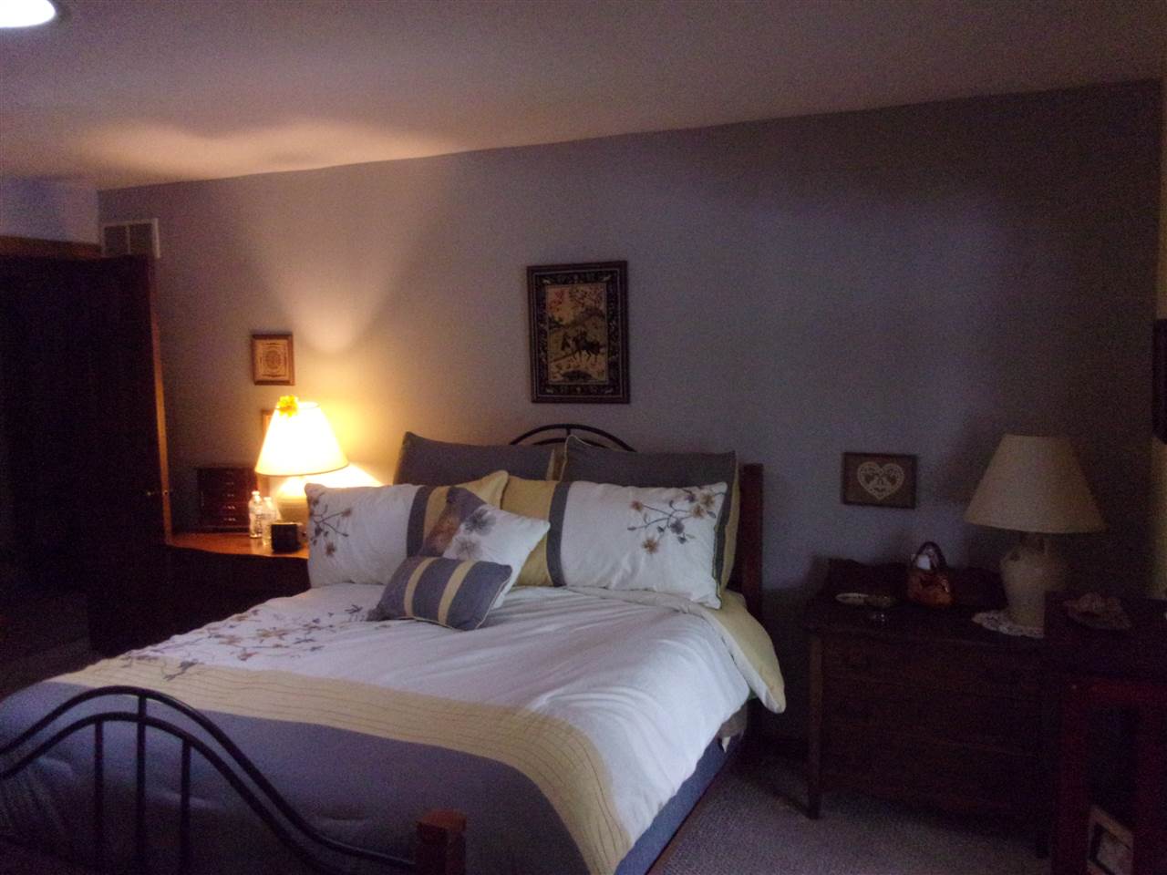 3745 Freeport Road Rockton, IL 61072 - Photo 17 of 24 a bedroom with a bed and a lamp