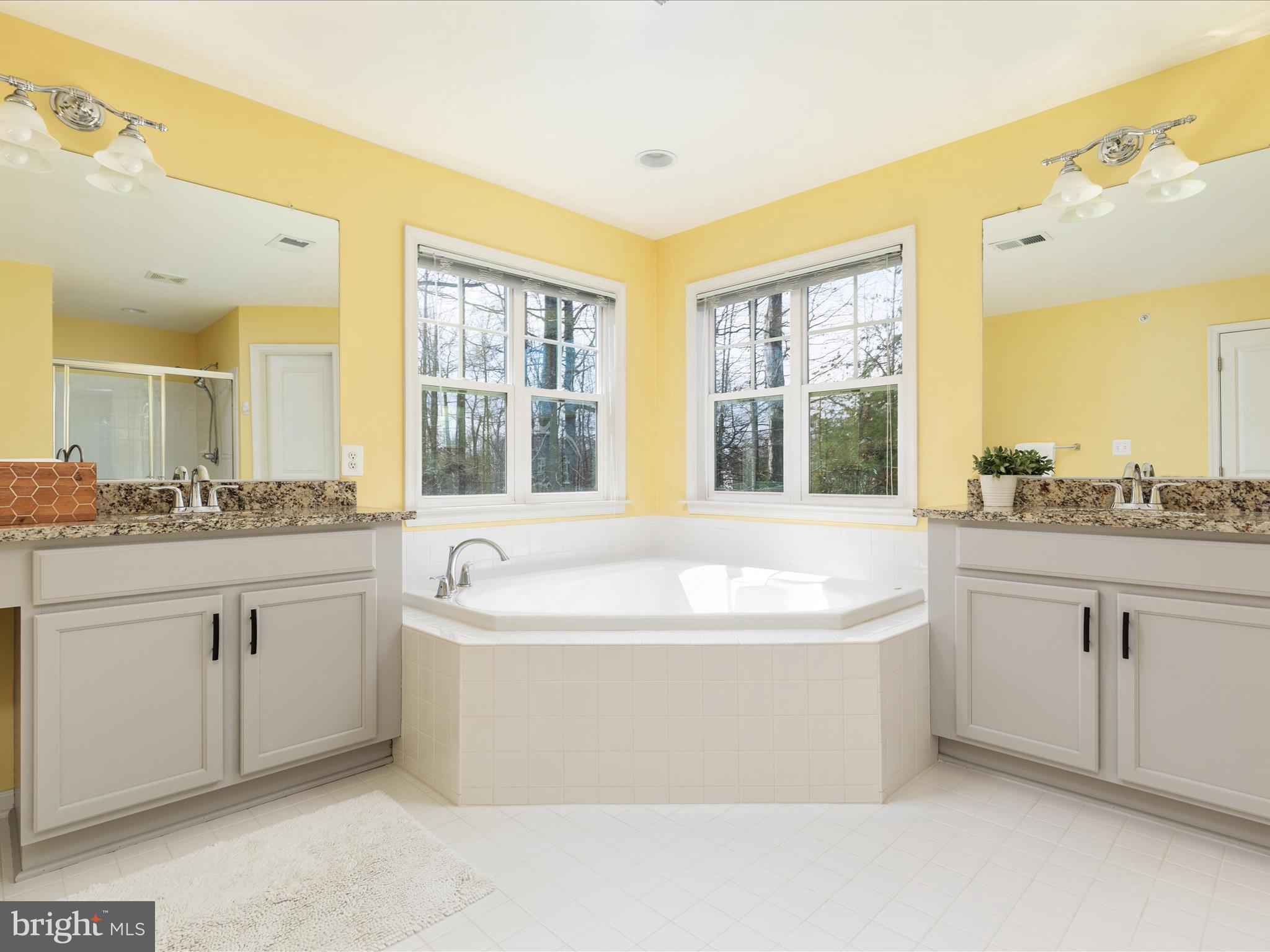 14353 Northbrook Lane Gainesville, VA 20155 - Photo 25 of 63 a spacious bathroom with a granite countertop tub sink and mirror