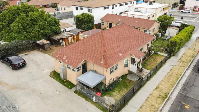 an aerial view of a house