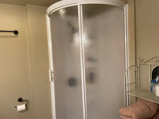 a bathroom with a shower