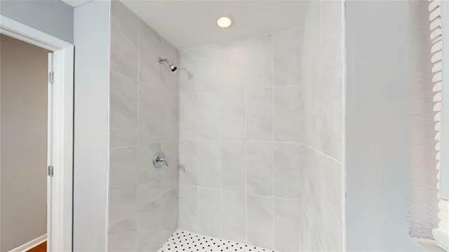 a bathroom with a shower