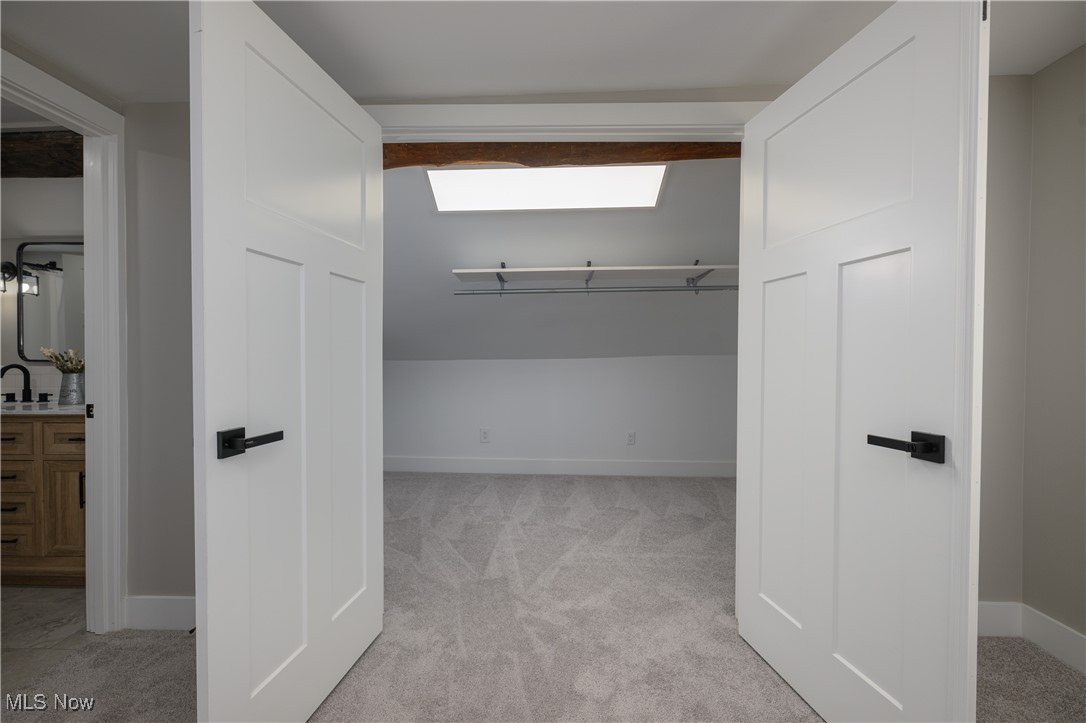 3029 Werner Church Road Northeast Canton, OH 44721 - Photo 20 of 33 Walk in closet featuring light carpet and a skylight