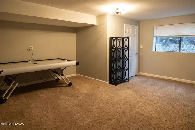 a view of a hallway with workspace