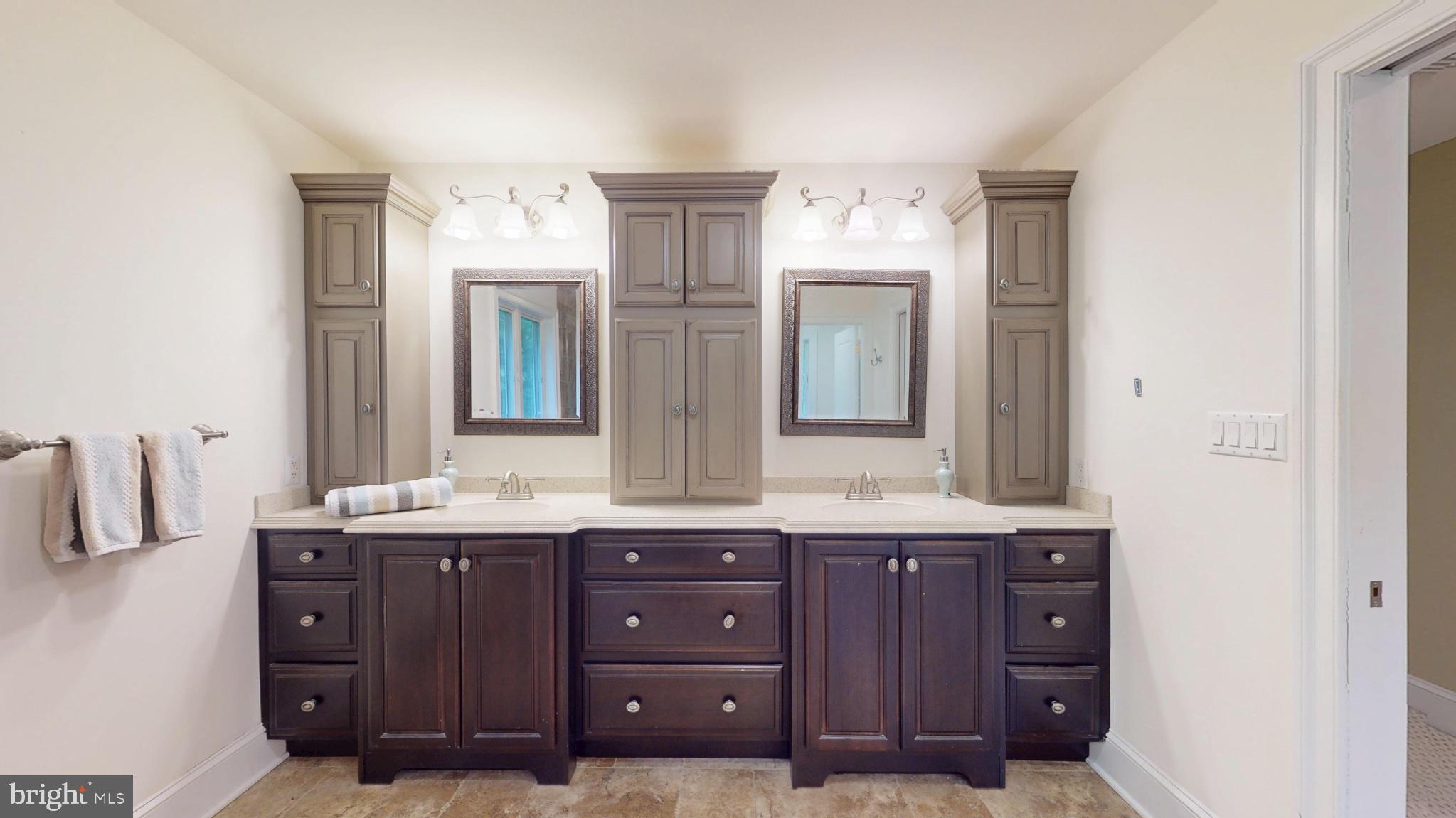 309 Ark Road Mount Laurel, NJ 08054 - Photo 31 of 60 a bathroom with a granite countertop sink and a mirror