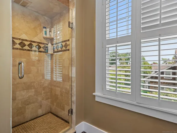 a bathroom with a shower