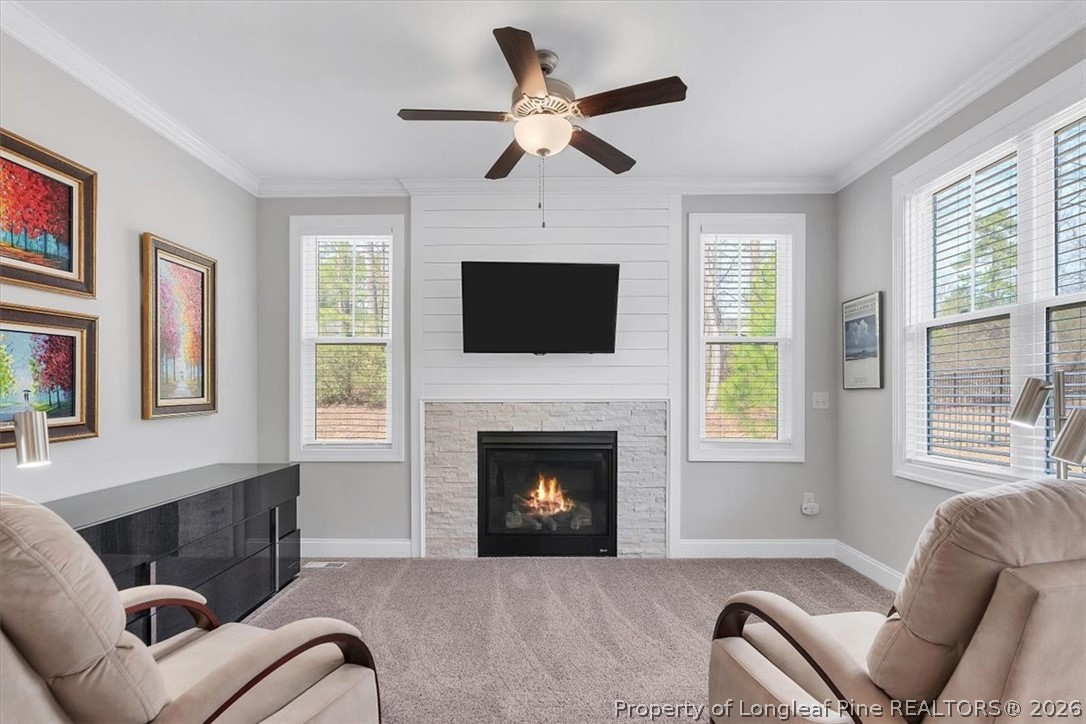 10 Heatherspring Way Spring Lake, NC 28390 - Photo 27 of 48 a living room with furniture a fireplace and a window
